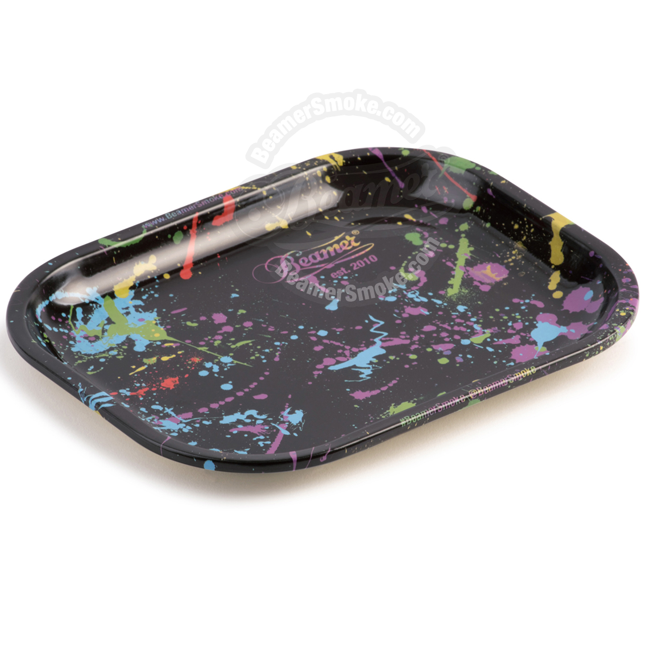 Beamer Small Metal Rolling Tray, Painter Design - 7 x 5.5