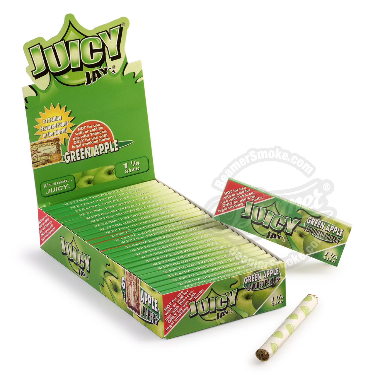 Juicy Jay’s Green Apple Flavor 1 1/4 Size Rolling Papers