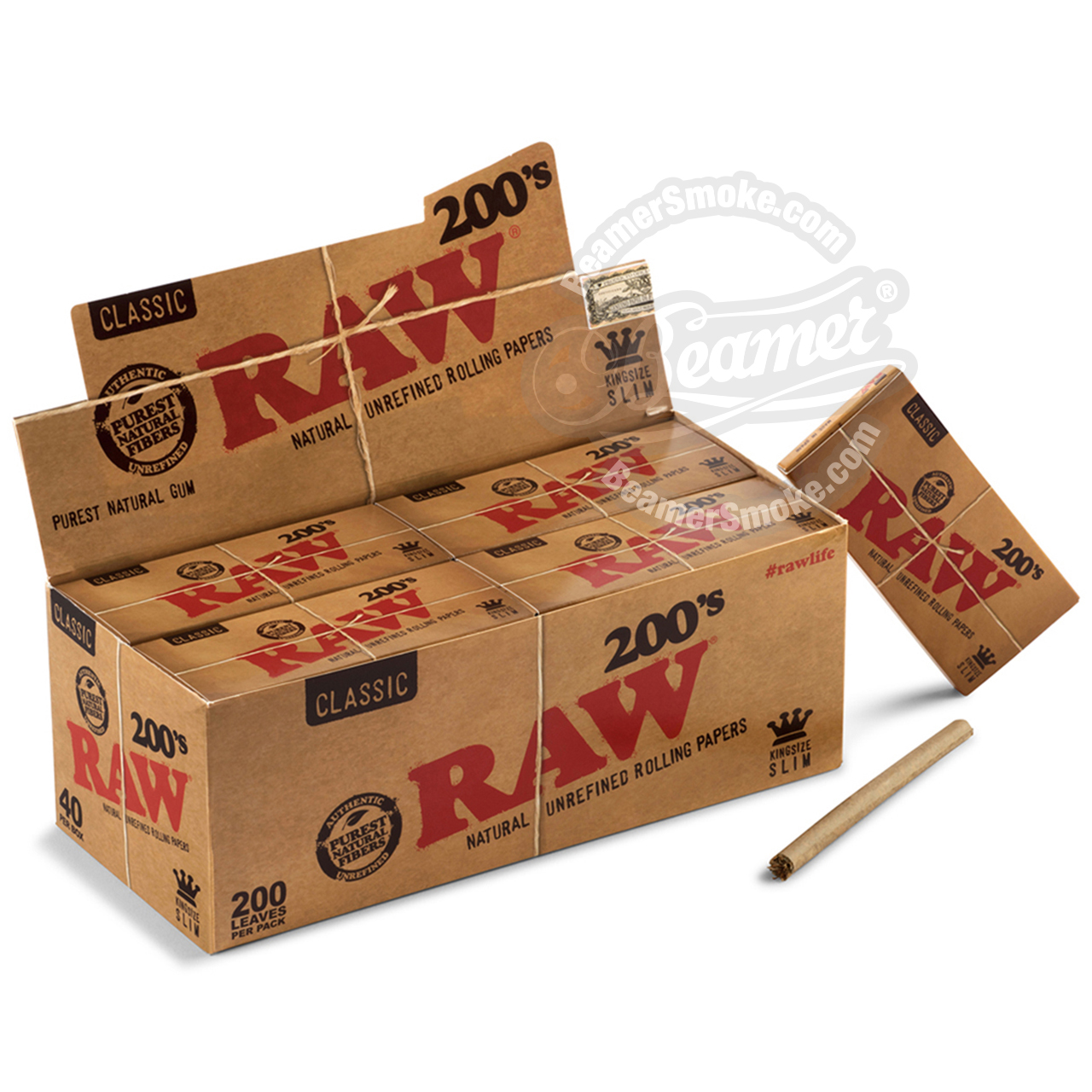 Raw Natural 200's King Size Rolling Papers
