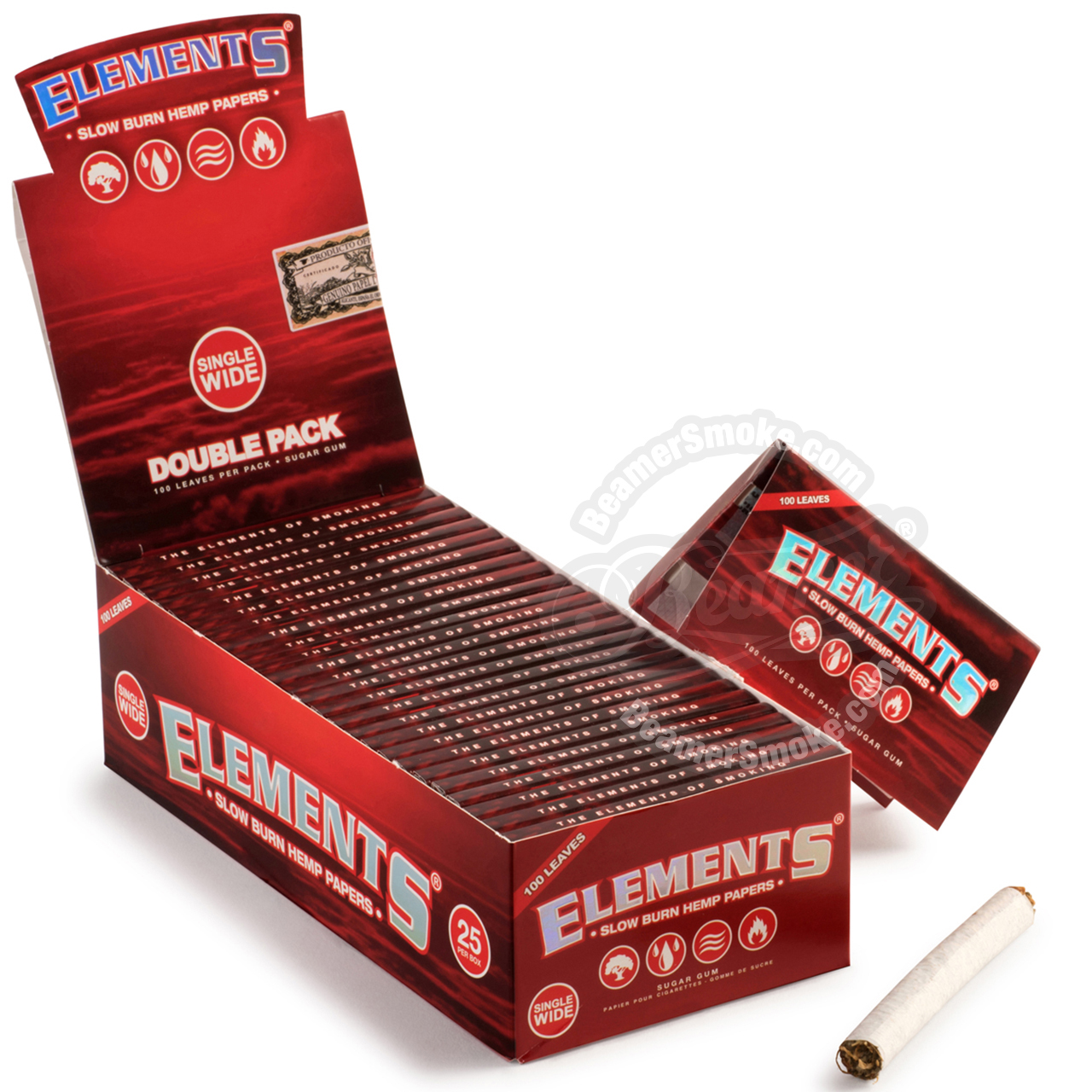 Elements Slow Burn Hemp Single Wide Size Rolling Papers