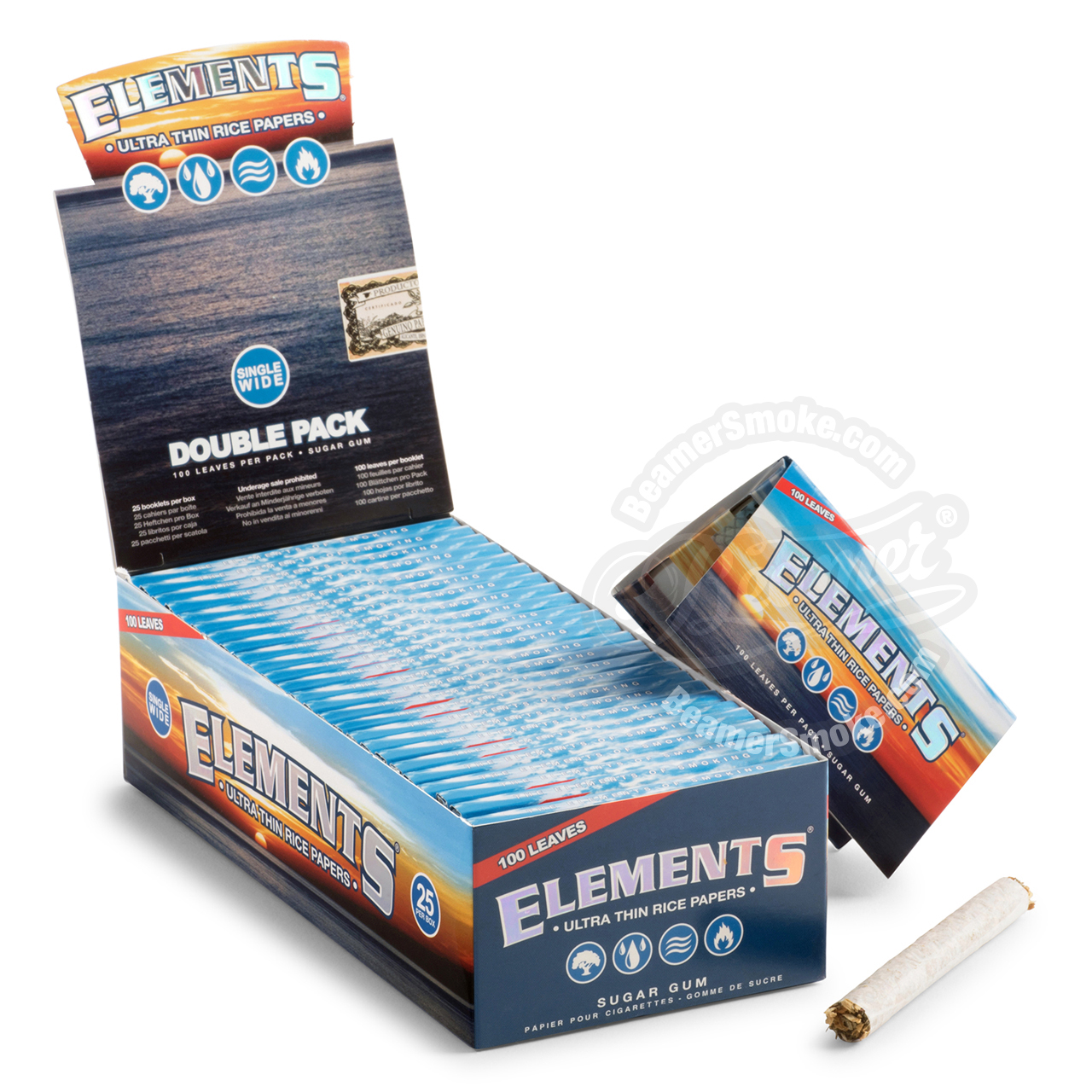 Elements Rice Single Wide Size Rolling Papers